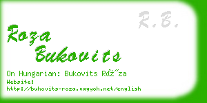 roza bukovits business card